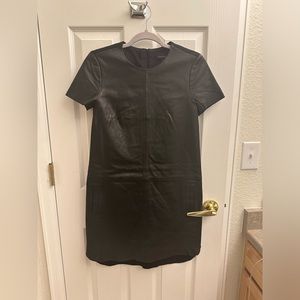 Banana Republic Black Lambskin Leather Shift Dress